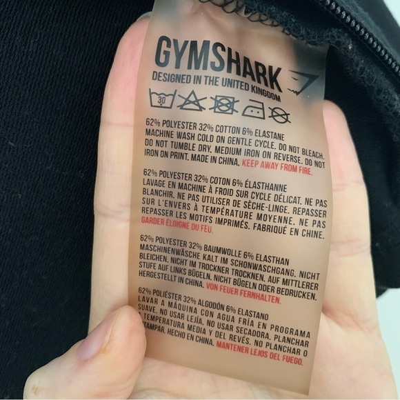 Gymshark Black Zip Up Hoodie Jacket Woman’s Size S - Picture 4 of 4